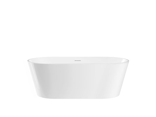 Joseph 1700mm Freestanding Bath with Overflow - Gloss White