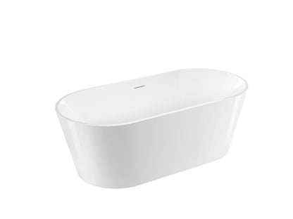 Joseph 1700mm Freestanding Bath with Overflow - Gloss White