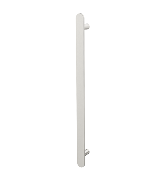 Allegra 12V Flat Bar Vertical Heated Towel Rail - Brushed Nickel