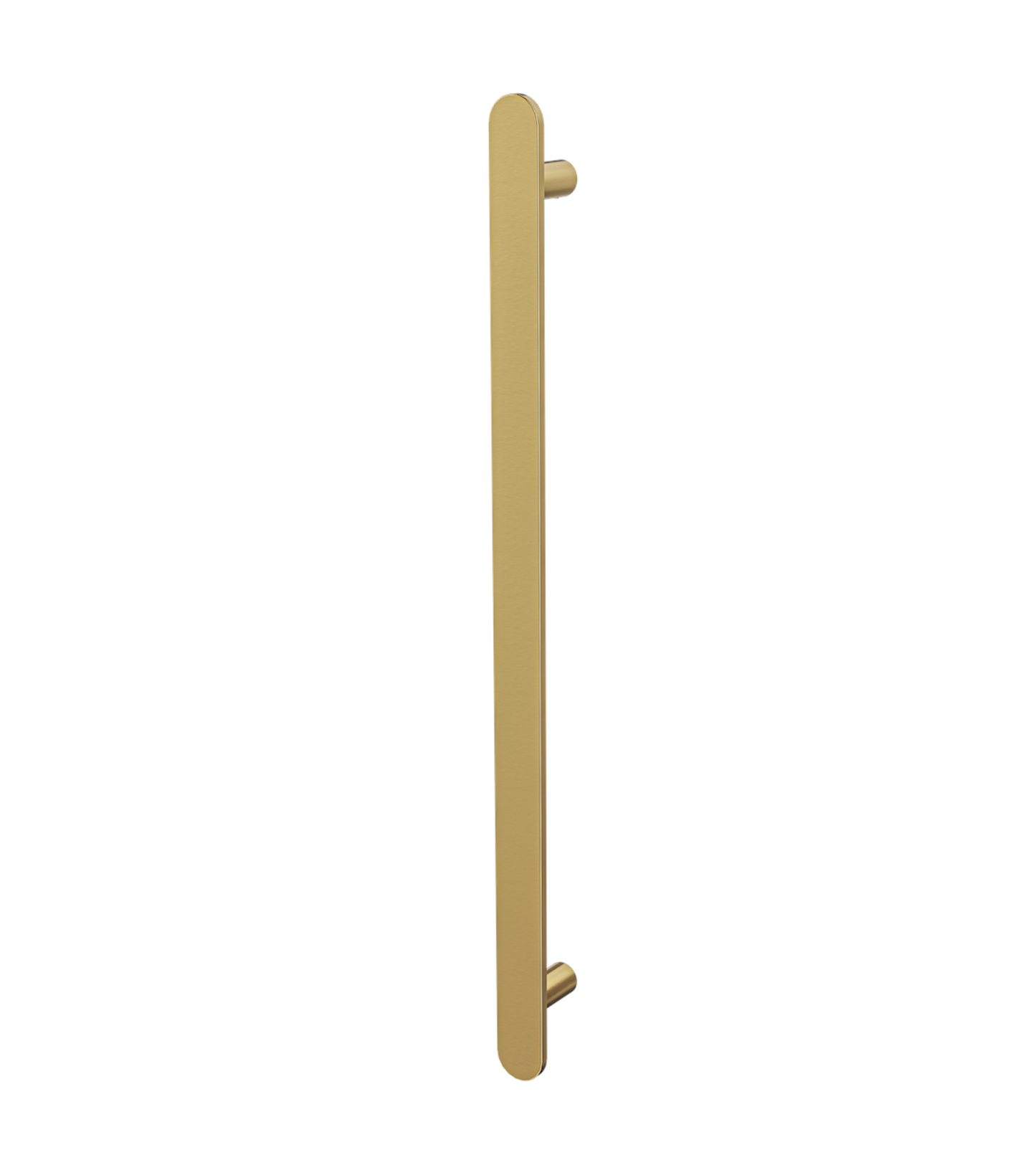 Allegra 12V Flat Bar Vertical Heated Towel Rail - Brushed Brass