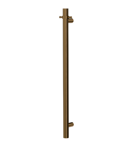Allegra 12V Round Bar Vertical Heated Towel Rail - Aged Bronze