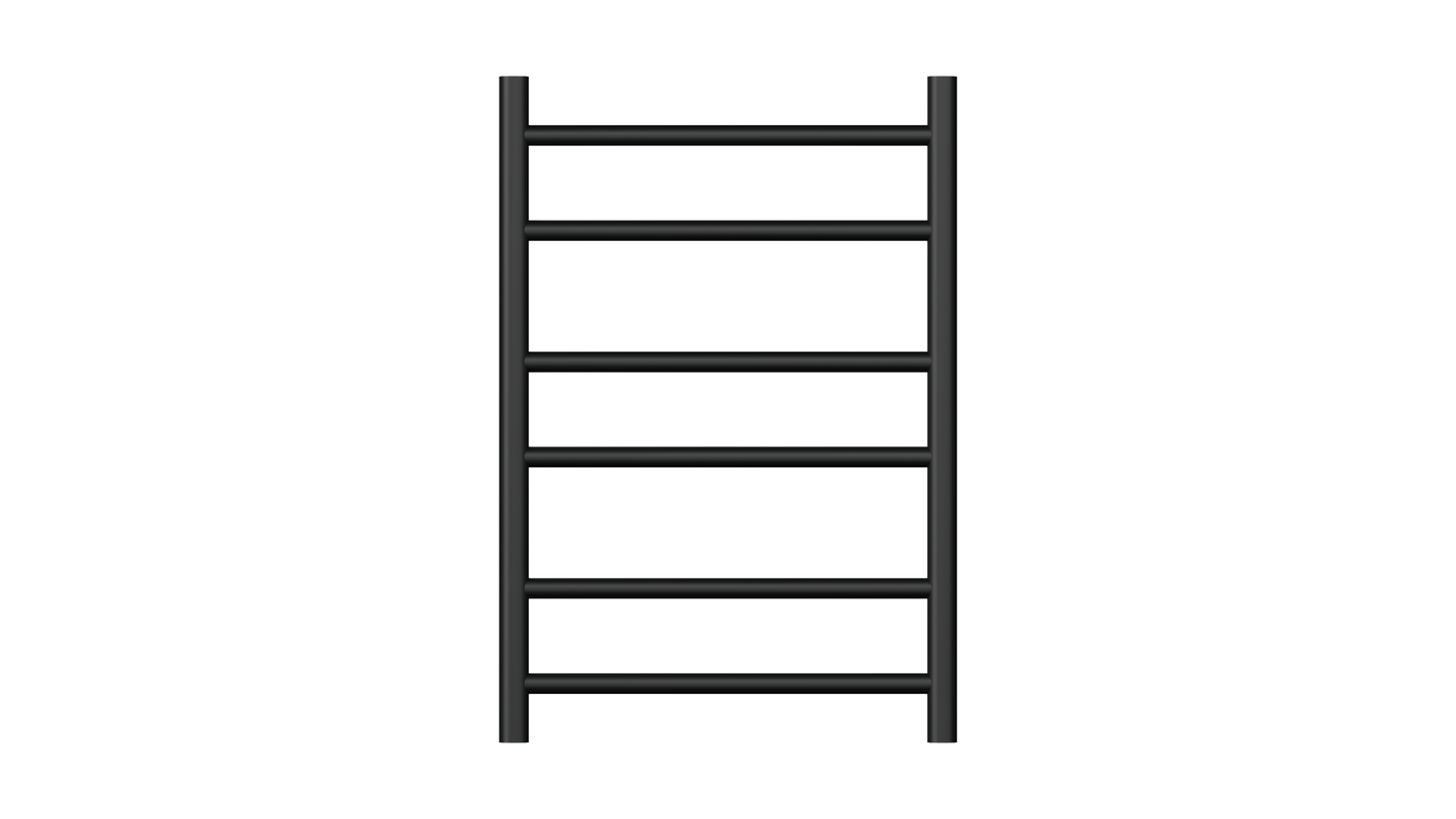 Allegra 6 Bar Heated Towel Rail - Matte Black