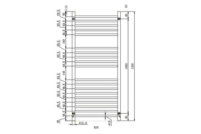 Allegra 19 Bar Heated Towel Rail - Chrome