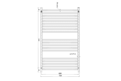 Allegra 19 Bar Wide Heated Towel Rail - Brushed Nickel