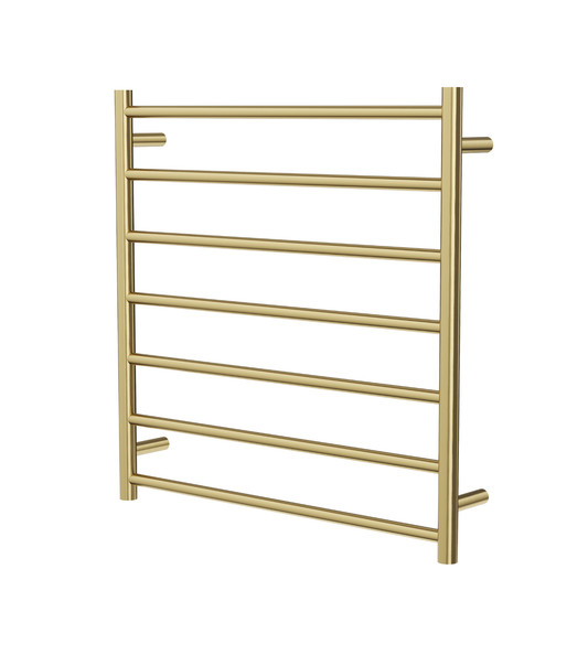 Allegra 7 Bar Heated Towel Rail - Brushed Brass