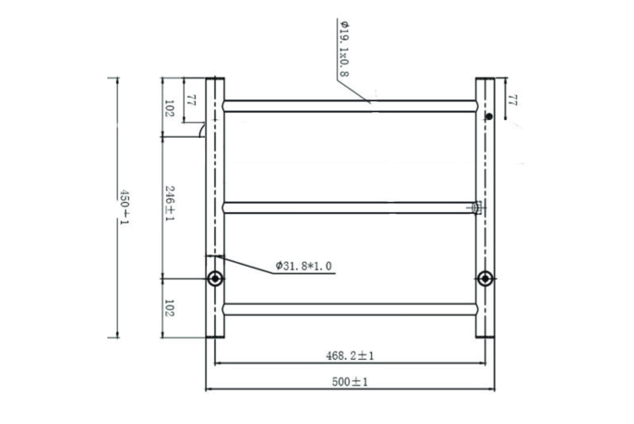 Avid 3 Bar Heated Towel Rail - Brushed Nickel