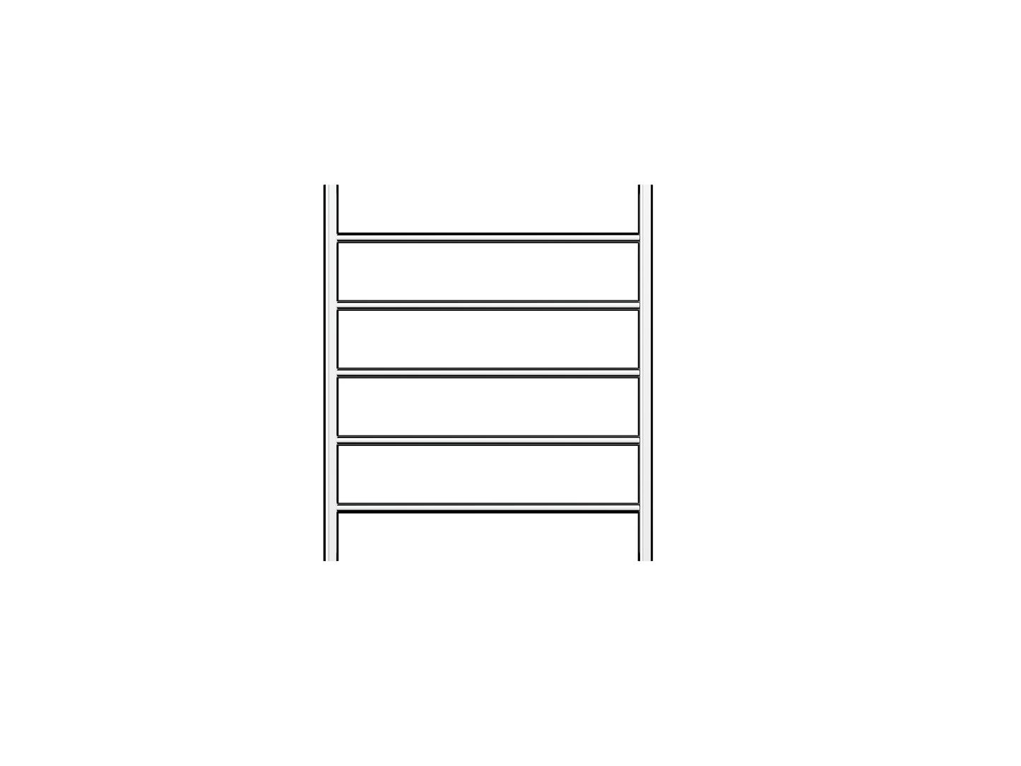 Avid 5 Bar Heated Towel Rail - Chrome