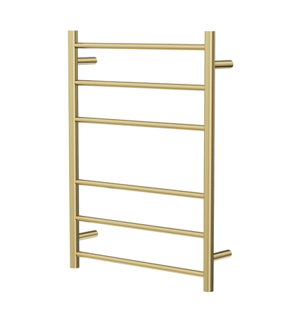 Avid 6 Bar Heated Towel Rail - Brushed Brass