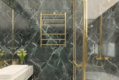Avid 6 Bar Heated Towel Rail - Brushed Brass