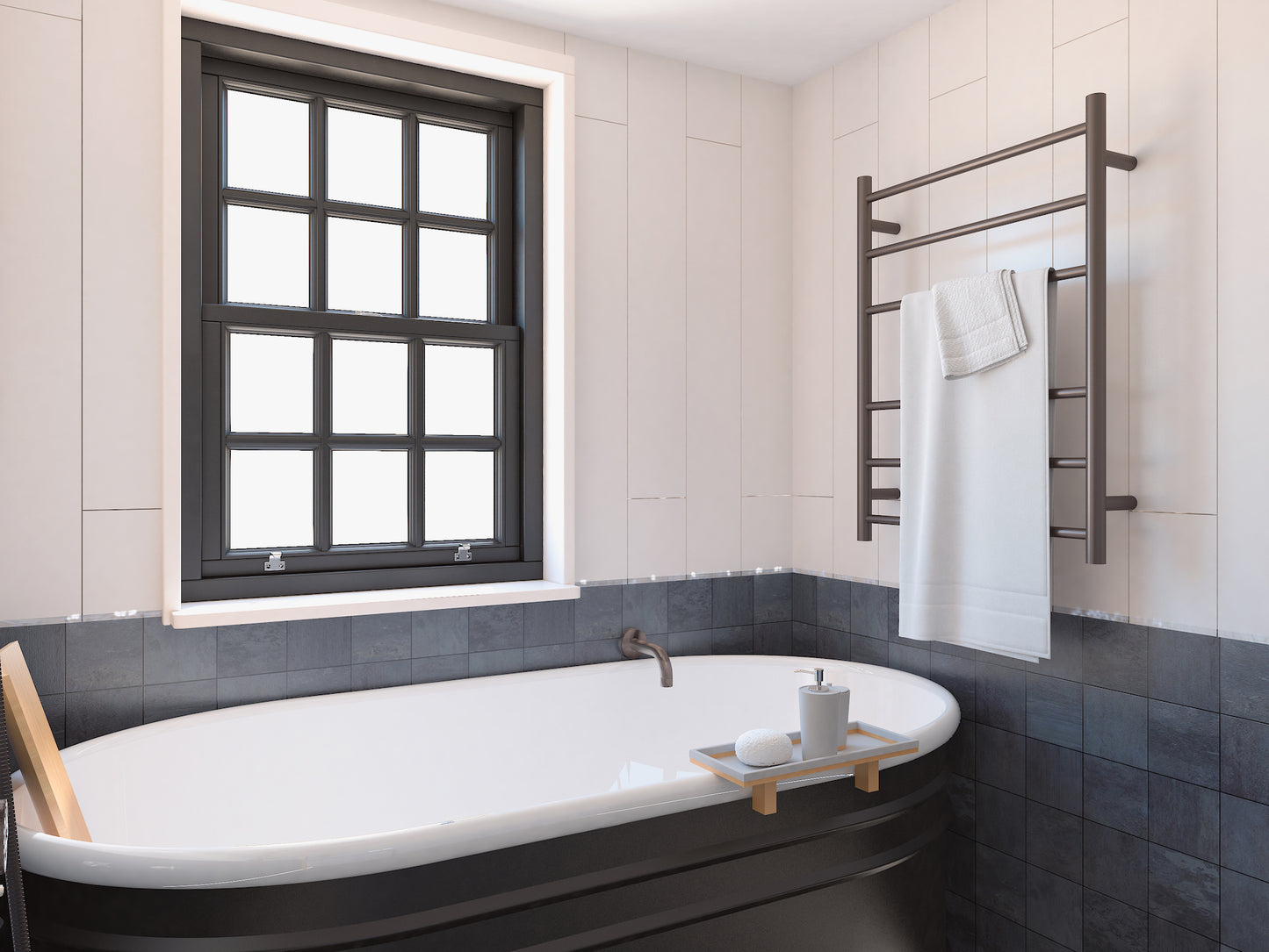 Avid 6 Bar Heated Towel Rail - Gunmetal
