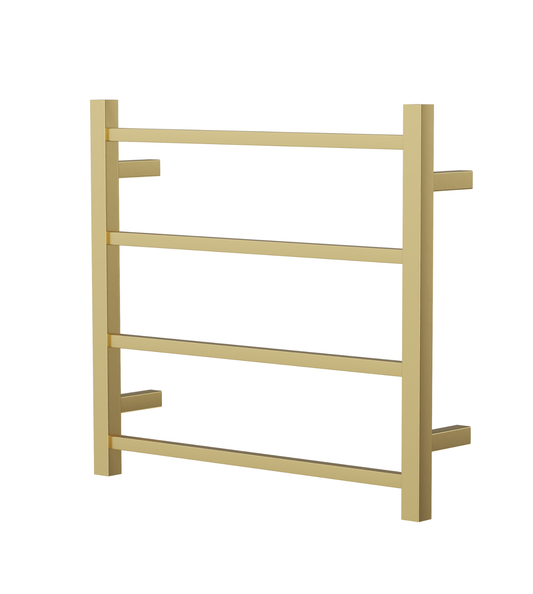 Spirit 4 Bar Heated Towel Rail - Brushed Brass