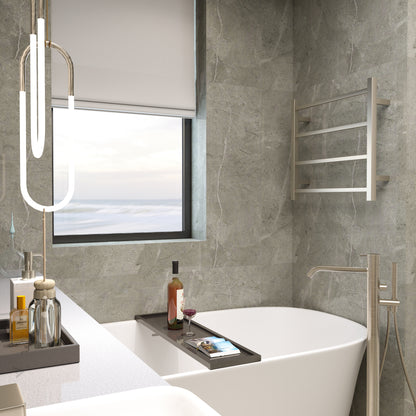 Spirit 4 Bar Heated Towel Rail - Brushed Nickel