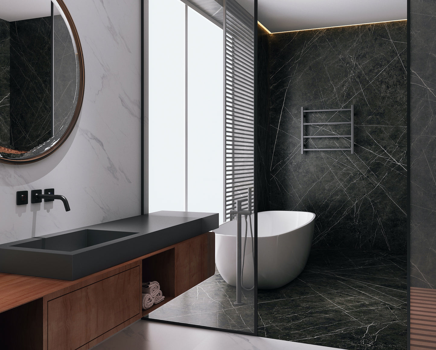 Spirit 4 Bar Heated Towel Rail - Matte Black