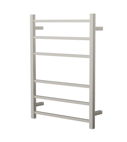 Spirit 6 Bar Heated Towel Rail - Brushed Nickel