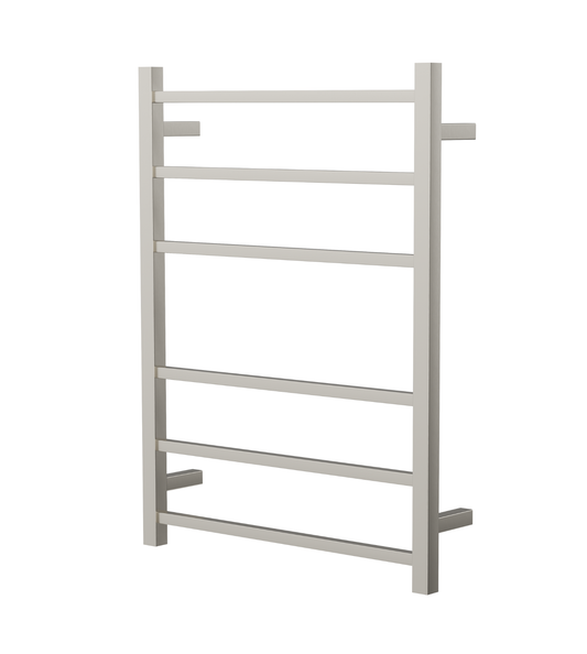 Spirit 6 Bar Heated Towel Rail - Brushed Nickel