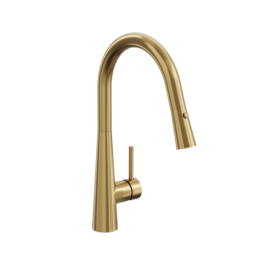Kashi Pull Out Sink Mixer - Brushed Brass