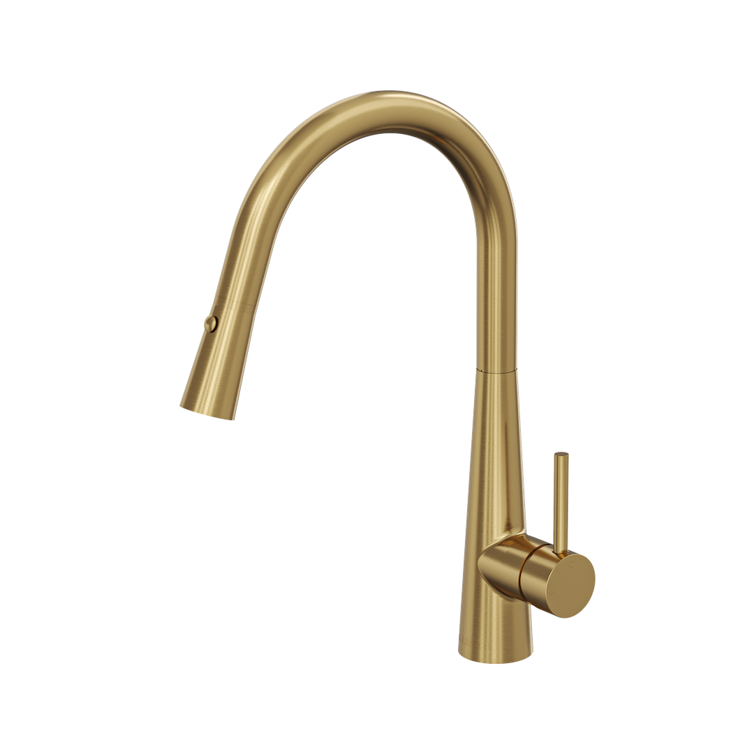 Kashi Pull Out Sink Mixer - Brushed Brass