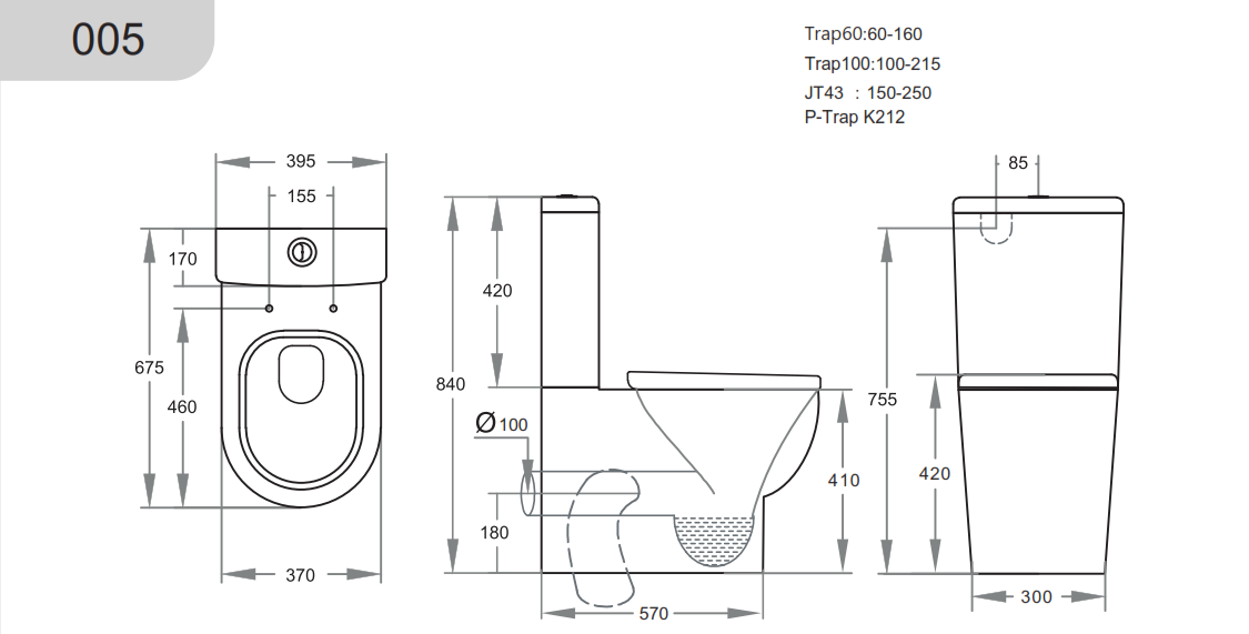 Pola  Back-to-Wall Toilet Suite - Gloss White