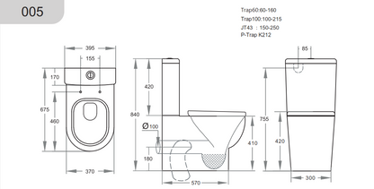 Pola  Back-to-Wall Toilet Suite - Gloss White
