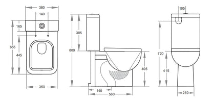Cubo  Back-to-Wall Toilet Suite - Gloss White
