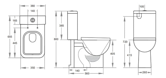 Cubo  Back-to-Wall Toilet Suite - Gloss White