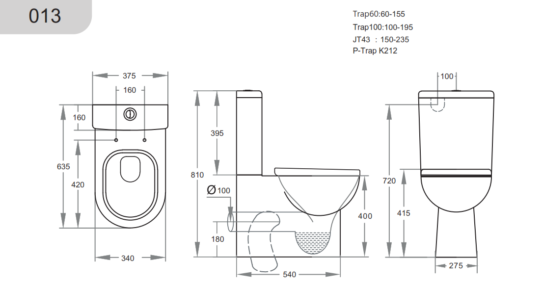 Rio  Back-to-Wall Toilet Suite - Gloss White