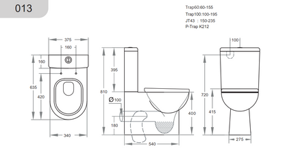Rio  Back-to-Wall Toilet Suite - Gloss White