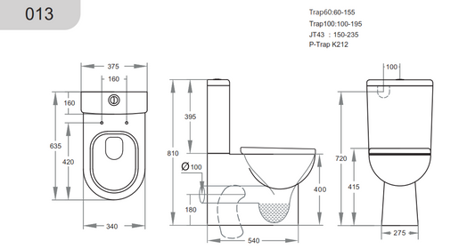 Rio  Back-to-Wall Toilet Suite - Gloss White