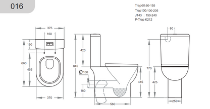 Theo  Back-to-Wall Toilet Suite - Gloss White