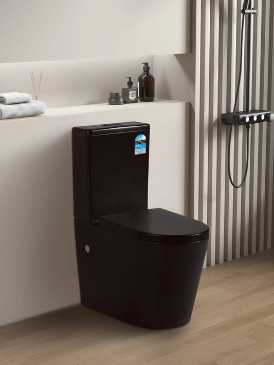 Avis Rimless Back-to-Wall Toilet Suite - Matte Black