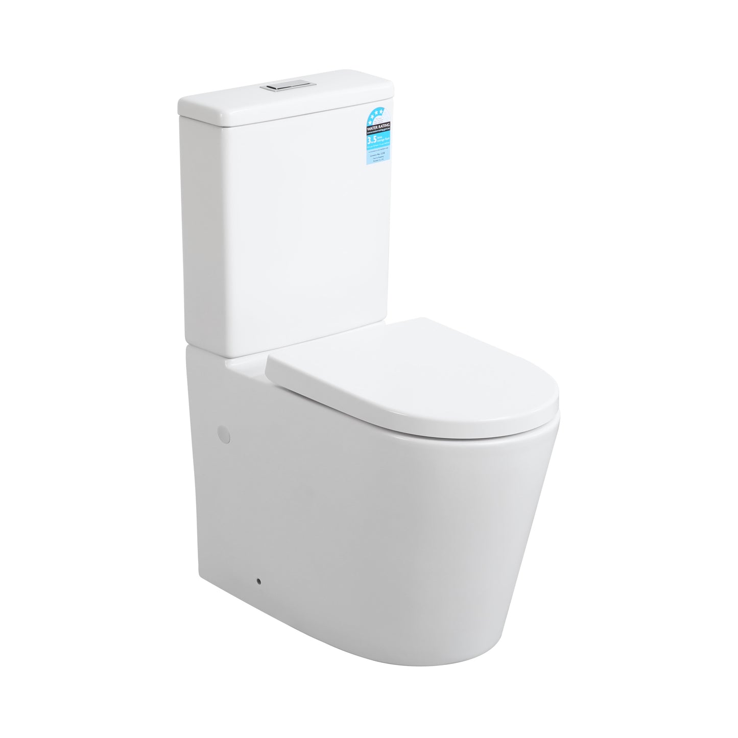 Alpha Tornado Rimless Back-to-Wall Toilet Suite - Gloss White