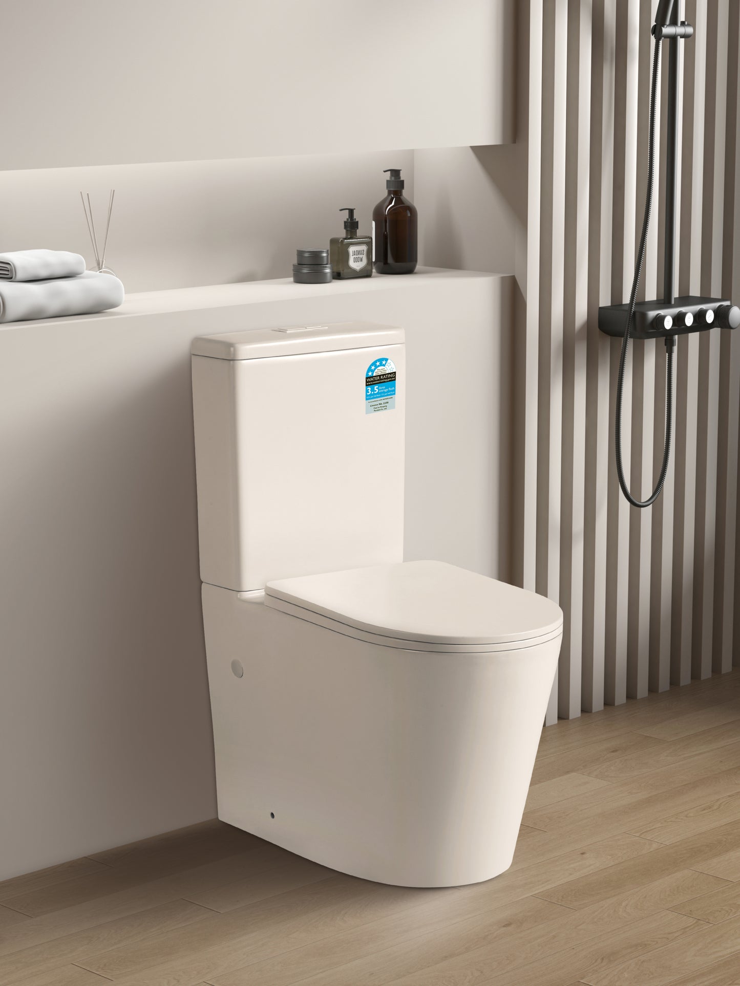 Avis Rimless Back-to-Wall Toilet Suite - Matte White