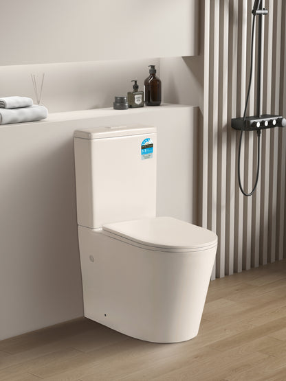 Avis Rimless Back-to-Wall Toilet Suite - Matte White