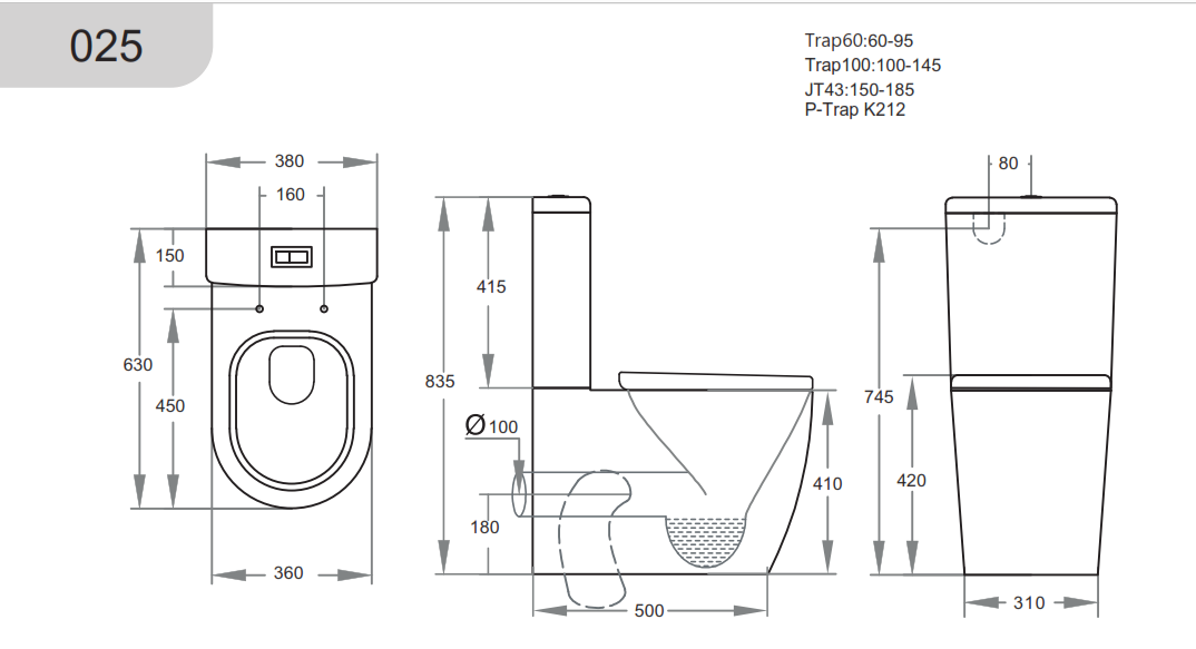 Veda Rimless Back-to-Wall Toilet Suite - Gloss White