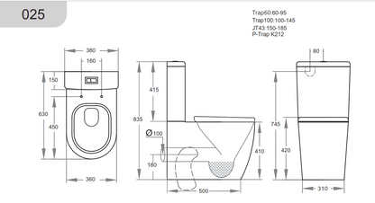 Veda Rimless Back-to-Wall Toilet Suite - Gloss White