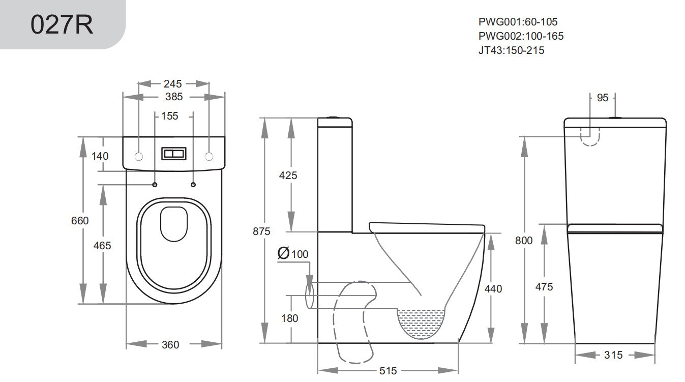Elvera Rimless Back-to-Wall Toilet Suite - Gloss White