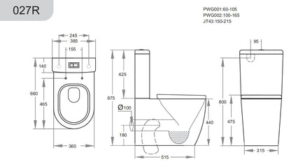 Elvera Rimless Back-to-Wall Toilet Suite - Gloss White