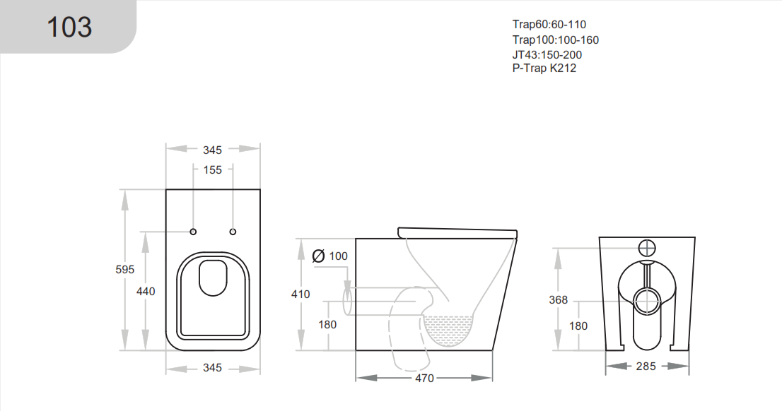 Qubist Box Rim Wall Faced Floor Pan - Gloss White