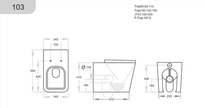 Qubist Box Rim Wall Faced Floor Pan - Gloss White