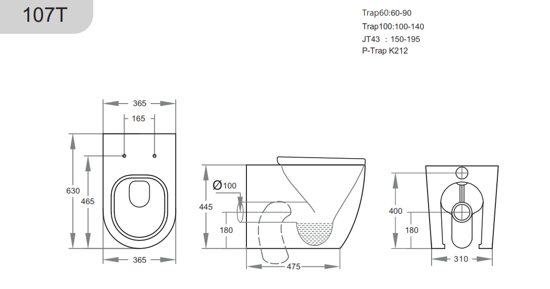 Elvera Tornado Rimless Special Care Toilet Suite - Gloss White