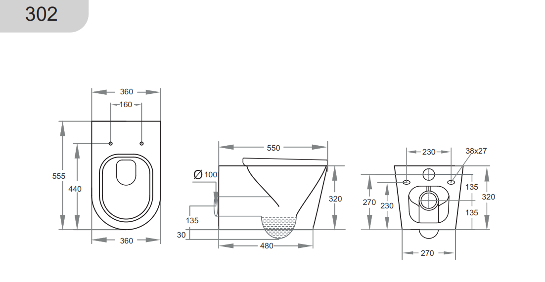 Avery  Wall Faced Floor Pan - Gloss White