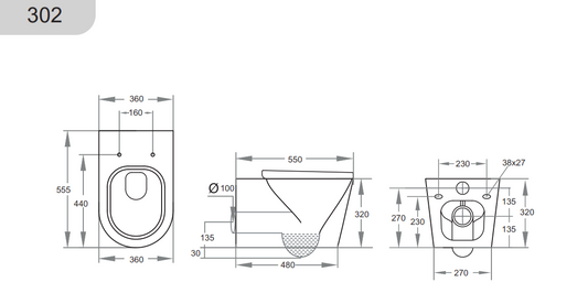 Avery  Wall Faced Floor Pan - Gloss White