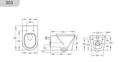 Qubist Box Rim Wall Faced Floor Pan - Gloss White