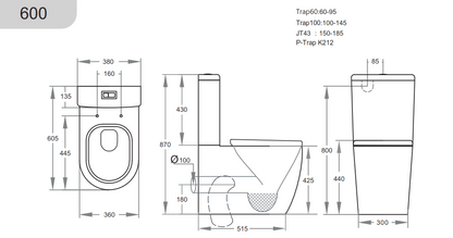 Avis Rimless Back-to-Wall Toilet Suite - Gloss White