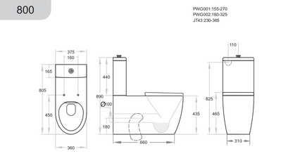 Asta Rimless Special Care Toilet Suite - Gloss White