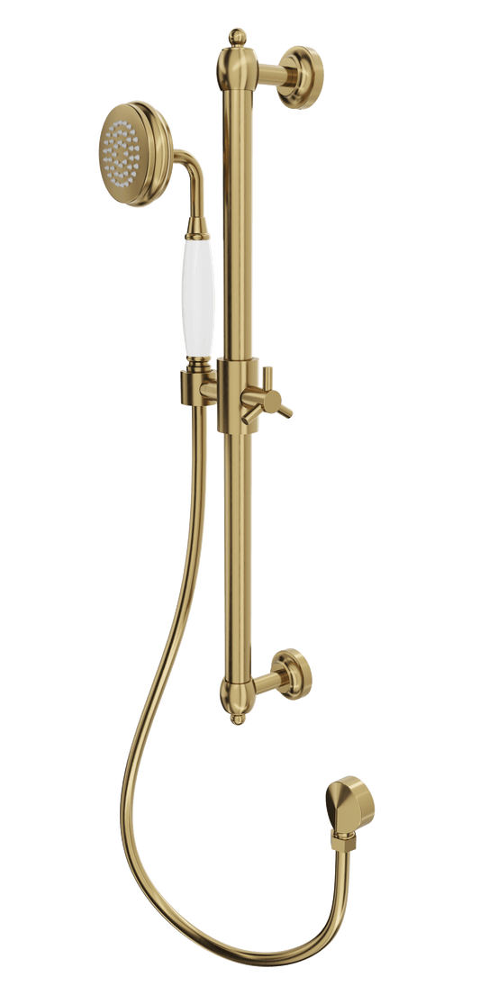 Klassique Sliding Shower Rail - Brushed Brass