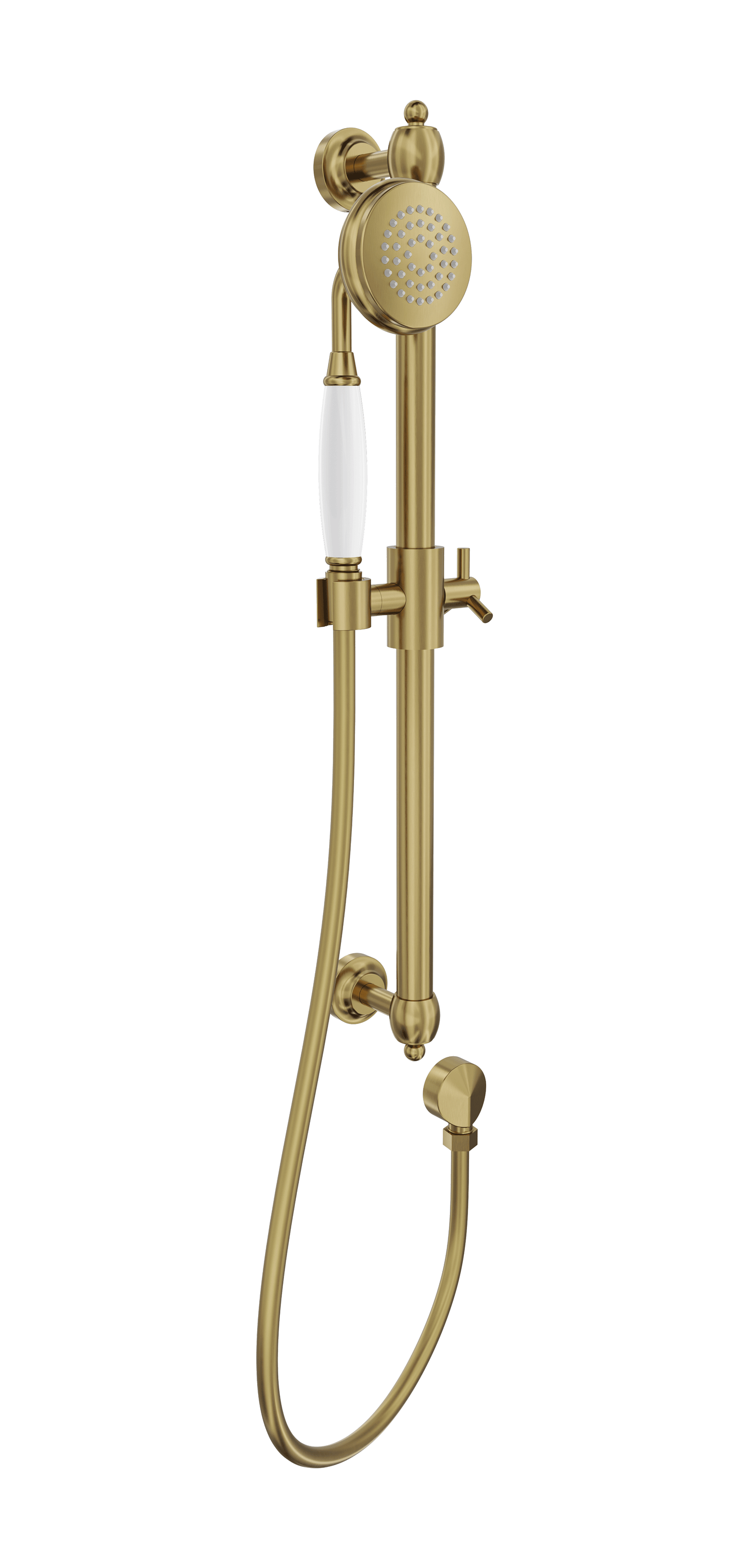 Klassique Sliding Shower Rail - Brushed Brass