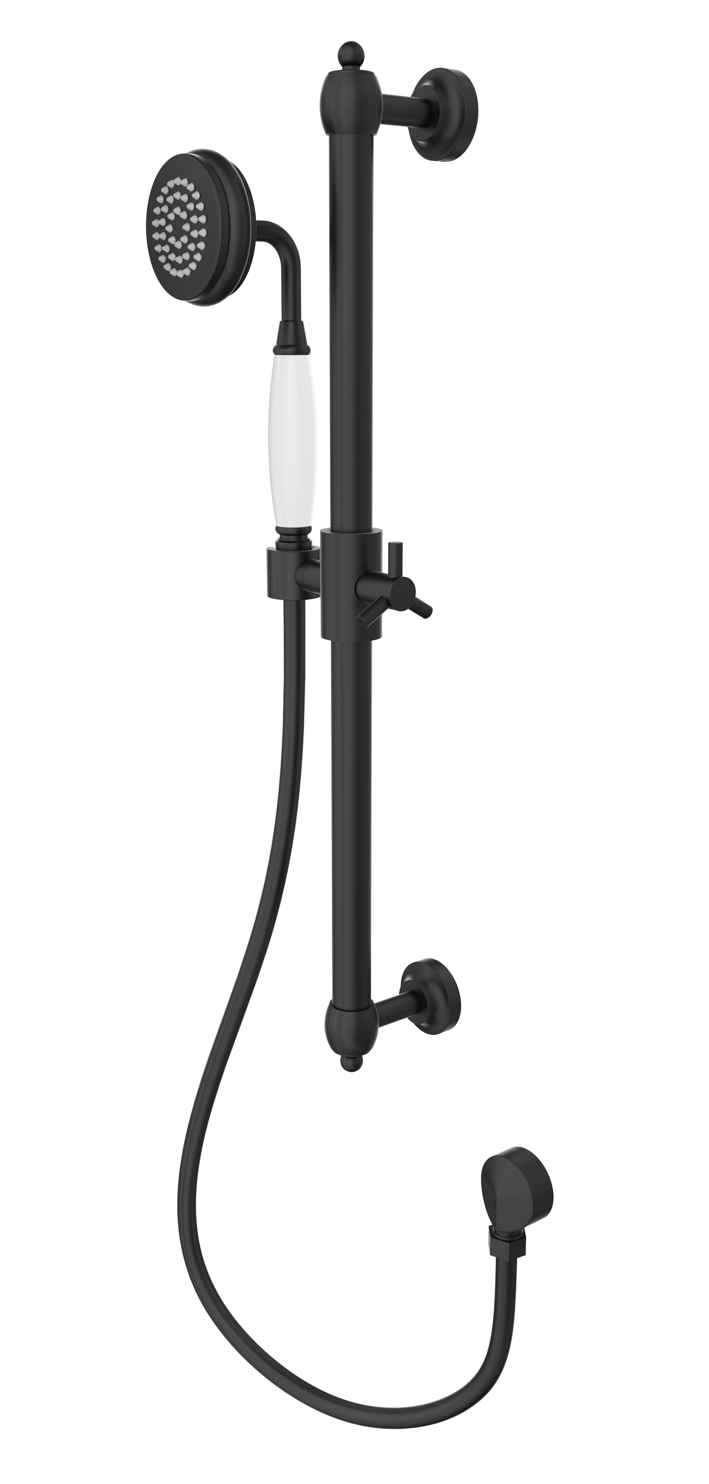 Klassique Sliding Shower Rail - Matte Black