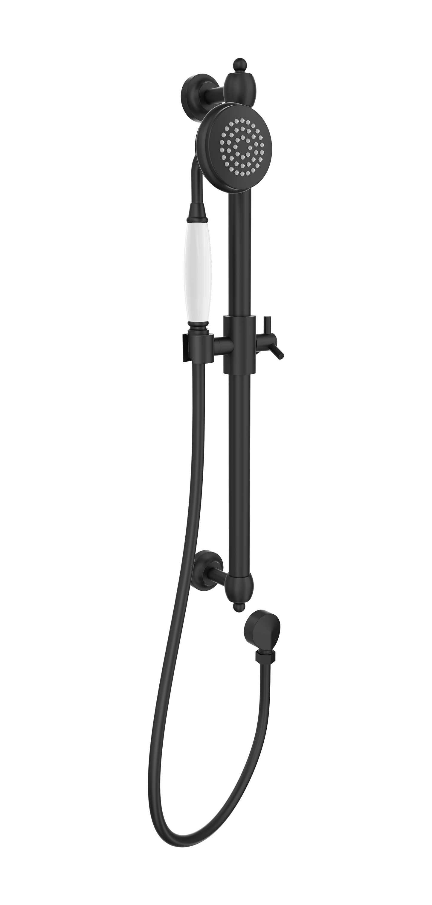Klassique Sliding Shower Rail - Matte Black
