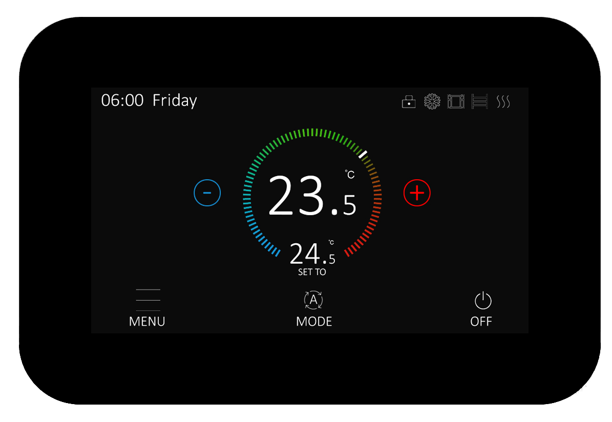 Konnect 5.1in Dual Thermostat - Matte Black